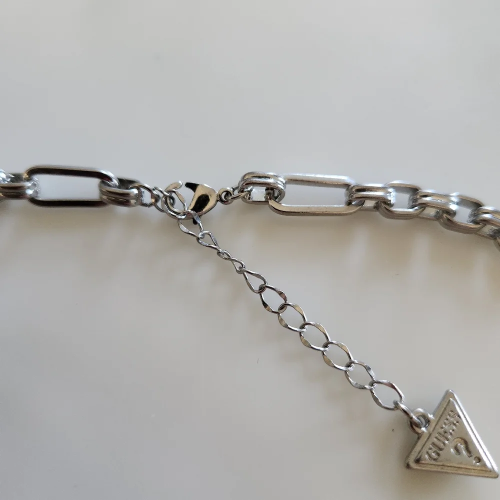 Silver Chain Necklace with Triangle Pendant